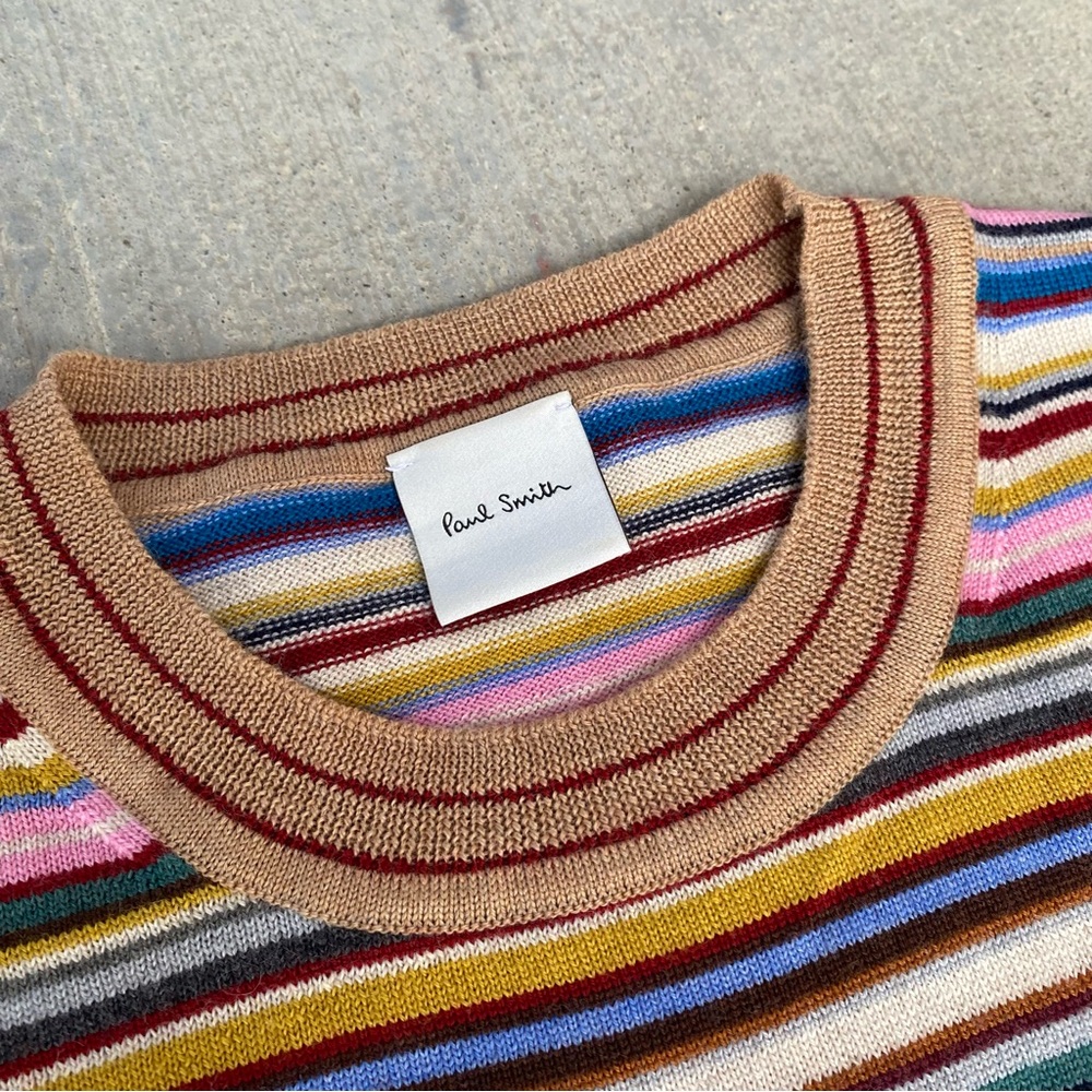 Paul Smith Virgin Wool Striped Crewneck Sweater Multicolor Size XS